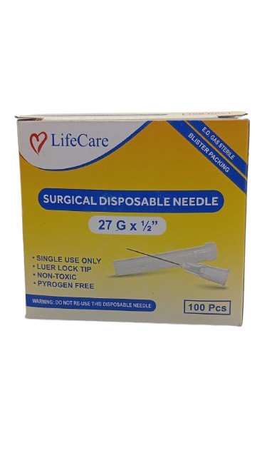 Surgical Disposable Needle (27G x 1/2 ) 100Pc/Pk - China
